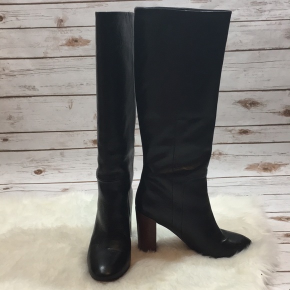 Shoes | Lands Black Leather Knee 